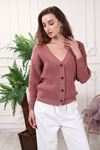Buttoned Short Women's Knitwear Cardigan