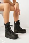 Black Parachute Snow Boots with Padded Insole Laces