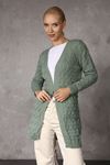 Belted Knit Patterned Women's Sweater Cardigan