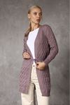 Belted Knit Patterned Women's Sweater Cardigan