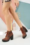 Lace-up Platform Tan Skin Women's Boots