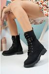 Black Women's Thermo Sole Buckle Boots