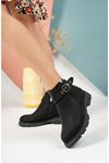 Thermo Sole Single Buckle Black Women's Boots