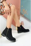 Thermo Sole Zipper Detailed Black Women's Boots