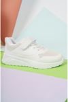 Velcro White Kids Sneakers