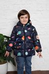 Planet Patterned Fleece Baby Coat