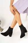 Pointed Mold Black Suede Women's Boots