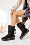 Parachute Model Drawstring Black Women's Boots