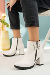 Troked White Skin Women's Boots