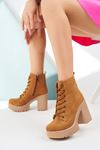 Platform Lace-up Taba Suede Women's Boots