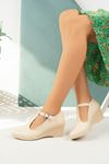 Padded Sole Pole Model Beige Skin Women's Shoes