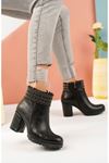 Ankle Stones Black Skin Women's Boots