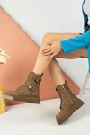 Double Buckle Mink Women's Boots