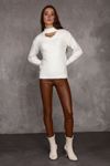 Women's Knit Sweater with Chain Detail at the Neck