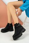 Poly Sole Single Buckle Black Women's Boots