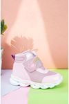 Lighted Pink Silvery White Kids Sport Boots