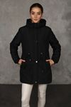 Hooded Women's Inflatable Coat with Zipper