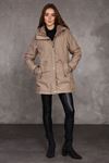 Hooded Zippered Mink Women's Inflatable Coat