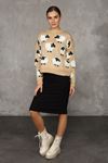Sheep Printed Women's Knit Sweater