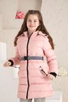 Woolen Inflatable Coat with Waist Belt