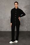 Women's Knitwear Suit with Button Front