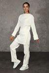 Women's Knitwear Suit with Side Slits