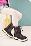 Space Printed Ankle Elastic Snow Boots