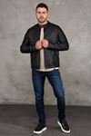 Fleece Men's Leather Coat