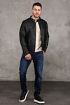 Men's Zippered Leather Coat with Wool Inside