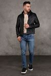 Hooded Fleece Men's Leather Coat