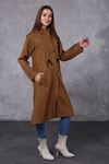 Long Women's Trench Coat with Sleeve Garnet