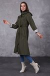 Long Women's Trench Coat with Sleeve Garnet