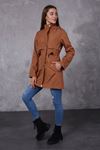 Women's Trench Coat with Patterned Inner Lining