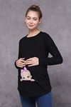 Long Sleeve Printed Maternity T-Shirt