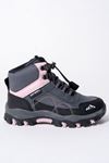 Children's Tracking Boots with Elastic Laces and Pink Garnish