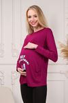 Long Sleeve Printed Maternity T-Shirt