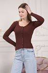 Women's Button Front Ribbed Bady