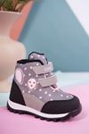 Printed Gray Baby Boots