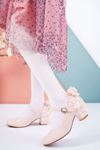 Powder Silvery Girl's Shoes with Heels