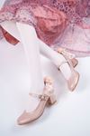 Pink Girl's Shoes with Veiled Heels on the Back