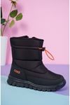 Black Children's Snow Boots with Elastic