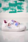 Velcro Hologram Printed White Baby Shoes