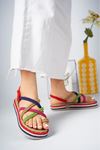 Eva Taban Halatlı Çok Renkli Kadın Sandalet