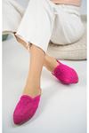Closed Toe Braided Fuchsia Women's Slippers