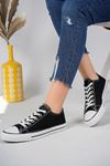 Black Short Linen Sneakers