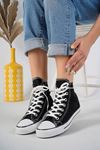 Black Long Linen Sneakers