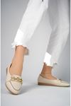 Women's Cream Shoes with Buckle