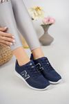 Lace-up Navy Blue Women's Sneakers