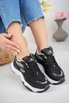 Thick Sole Leopard Print Black Women's Sneakers