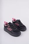 Smoked Pink Stripe Kids Sneakers with Velcro Fastener